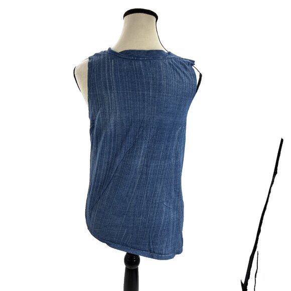 Cloth & Stone Womens S Blue Chambray V Neck Sleeveless Tank Top Casual - Picture 4 of 7